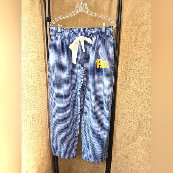 Concept Sports Pants - NWOT Women's Concepts Sport Pitt Pittsburg Panthers Blue Gingham Lounge Pants M